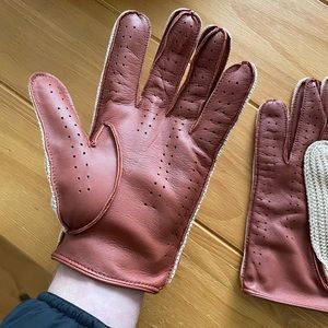 Cloth/leather driving gloves